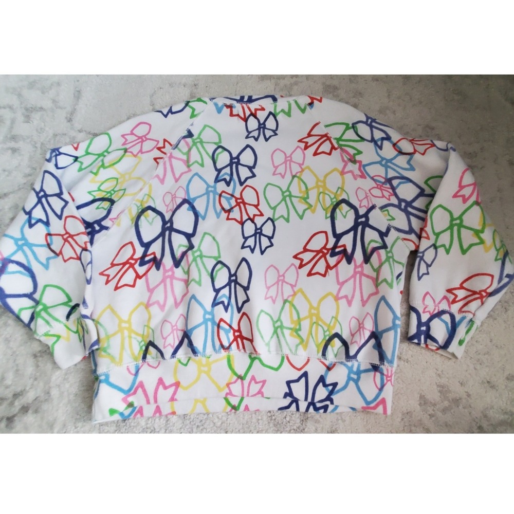 Vintage Havana Girls White Rainbow Bow Print Sweatshirt XL 16